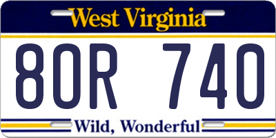 WV license plate 8OR740