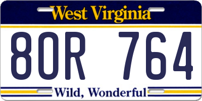 WV license plate 8OR764
