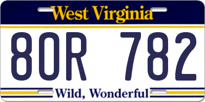 WV license plate 8OR782