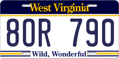 WV license plate 8OR790