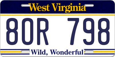 WV license plate 8OR798