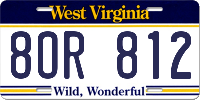 WV license plate 8OR812