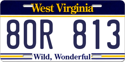 WV license plate 8OR813