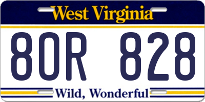 WV license plate 8OR828