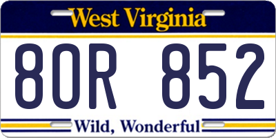 WV license plate 8OR852