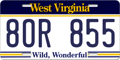 WV license plate 8OR855