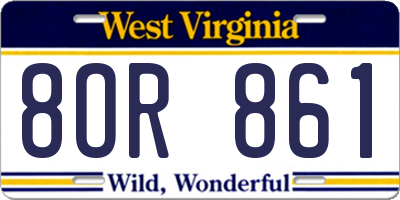 WV license plate 8OR861