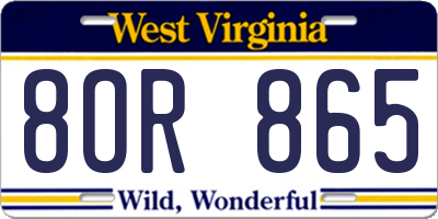 WV license plate 8OR865