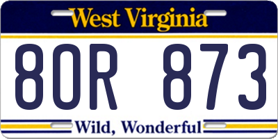 WV license plate 8OR873