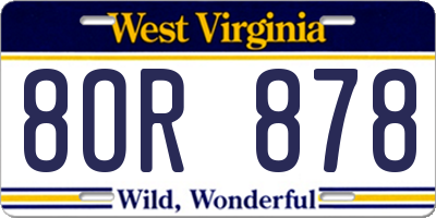 WV license plate 8OR878