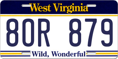 WV license plate 8OR879