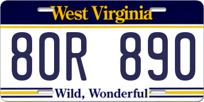 WV license plate 8OR890