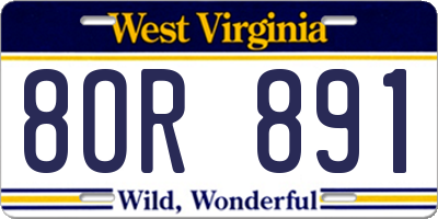 WV license plate 8OR891