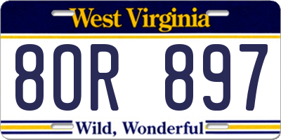 WV license plate 8OR897