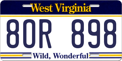 WV license plate 8OR898