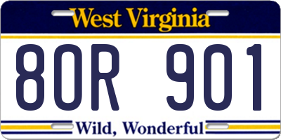 WV license plate 8OR901