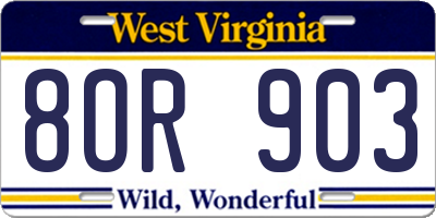 WV license plate 8OR903