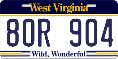 WV license plate 8OR904