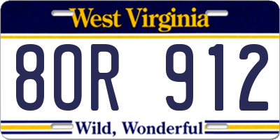 WV license plate 8OR912