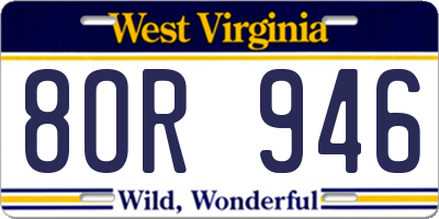 WV license plate 8OR946