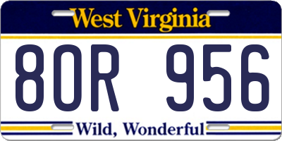WV license plate 8OR956
