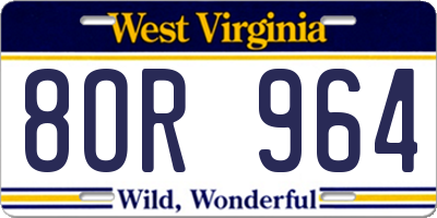 WV license plate 8OR964