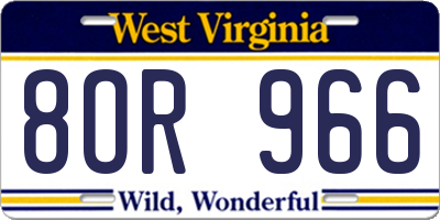 WV license plate 8OR966