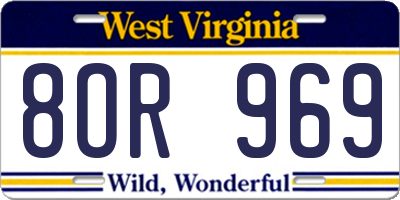 WV license plate 8OR969
