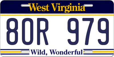 WV license plate 8OR979