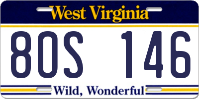 WV license plate 8OS146