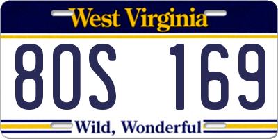 WV license plate 8OS169