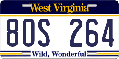 WV license plate 8OS264