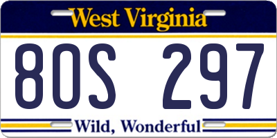 WV license plate 8OS297