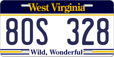 WV license plate 8OS328