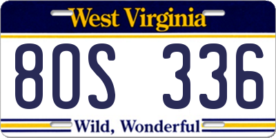 WV license plate 8OS336