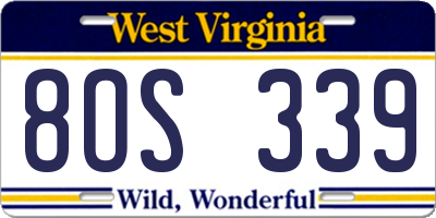WV license plate 8OS339