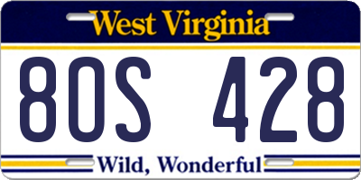 WV license plate 8OS428