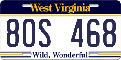 WV license plate 8OS468