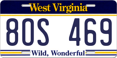 WV license plate 8OS469
