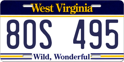 WV license plate 8OS495