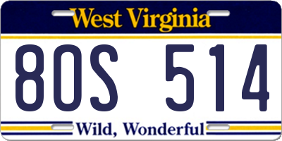 WV license plate 8OS514