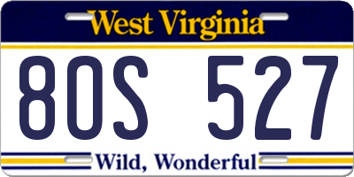 WV license plate 8OS527