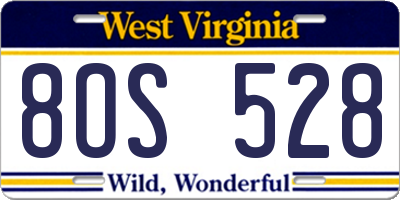 WV license plate 8OS528