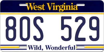 WV license plate 8OS529