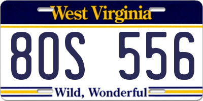 WV license plate 8OS556