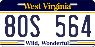 WV license plate 8OS564