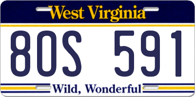 WV license plate 8OS591