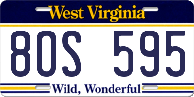 WV license plate 8OS595