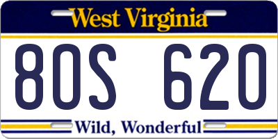 WV license plate 8OS620