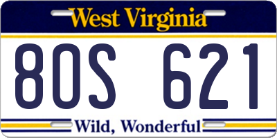 WV license plate 8OS621